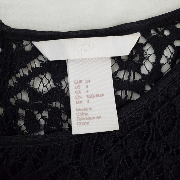 H&M black lace dress, Size 4 - Picture 7 of 10